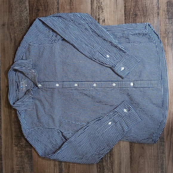 Vineyard Vines On The Go Performance Long Sleeve Seersucker Plaid Blue Size Med - Picture 1 of 6